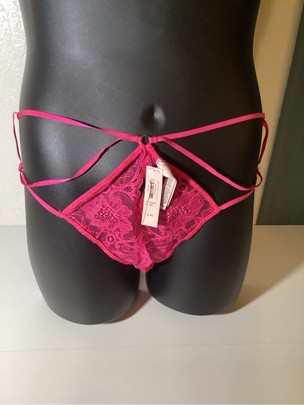 Victoria's Secret Fuchsia Strappy Lace Bikini Panty